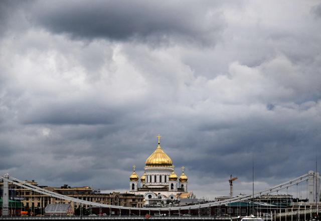 This photograph shows the Cathedral of Christ the Saviour in Moscow on September 7, 2026. (Photo by Alexander NEMENOV / AFP)
