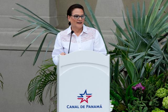 Panama Canal Authority Administrator Ilya Espino de Marotta delivers a speech during her inauguration ceremony at the Panama Canal Administration Building in Panama City on September 7, 2026. Marotta assumes the administration of the Panama Canal for the 2026-2033 period, becoming the first woman to lead the interoceanic waterway. (Photo by ARNULFO FRANCO / AFP)