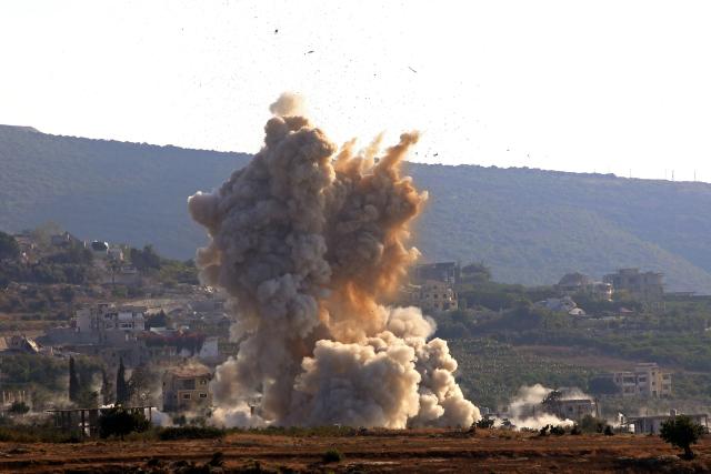 This photograph taken from the southern Lebanese village of Al-Haniyya shows smoke rising from the site of an Israeli controlled explosion in the southern Lebanese of Al-Mansouri on September 7, 2026. Israel conducted a wave of airstrikes in south Lebanon killing 12 people including women and children, the Lebanese health ministry said on September 7, in an intensification of violence after a weeks-long lull. Israel hit swathes of south Lebanon, long a stronghold of Hezbollah, hard during the Middle East war that erupted with joint US-Israeli strikes on Iran, and its forces continue to occupy what it calls a "security zone". (Photo by Kawnat HAJU / AFP)