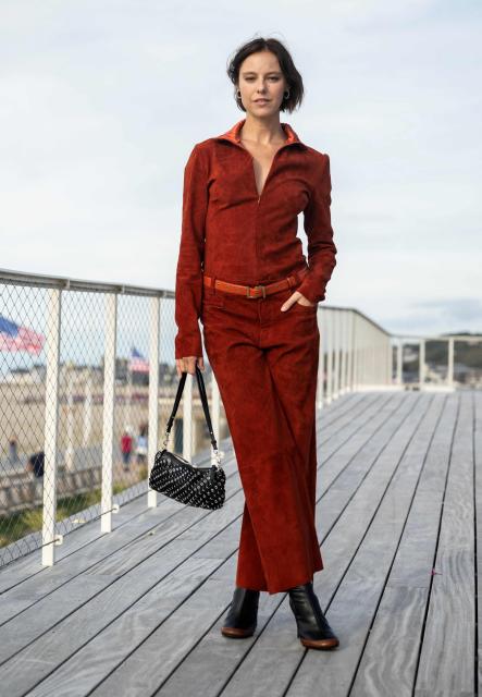 Member of the Breakthrough Award Jury (Jury de la Revelation) French actress and dancer Marion Barbeau poses for pictures at the top of the Pavillons des Bains, during a photocall as part of the 52nd edition of the Deauville American film festival, in Deauville, northwestern France on September 7, 2026. (Photo by Guillaume SALIGOT / AFP)
