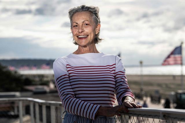 President of the Breakthrough Award Jury  Portuguese-Belgian singer and actress Lio poses for pictures at the top of the Pavillons des Bains, during a photocall as part of the 52nd edition of the Deauville American film festival, in Deauville, northwestern France on September 7, 2026. (Photo by Guillaume SALIGOT / AFP)