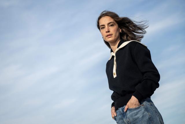 Member of the Breakthrough Award Jury (Jury de la Revelation) French-US actress Manon Clavel  poses for pictures at the top of the Pavillon des Bains during the 52nd edition of the Deauville American film festival, in Deauville, northwestern France on September 7, 2026. (Photo by Guillaume SALIGOT / AFP)