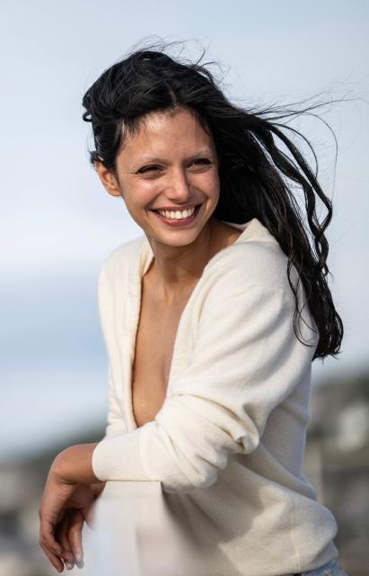 Member of the Breakthrough Award Jury (Jury de la Revelation) French actress Noee Abita poses for pictures at the top of the Pavillon des Bains during the 52nd edition of the Deauville American film festival, in Deauville, northwestern France on September 7, 2026. (Photo by Guillaume SALIGOT / AFP)