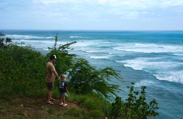 People watch waves build off Diamond Head Beach Park in Honolulu, Hawaii, on September 7, 2026, as surf generated by Tropical Storm Lowell begins to build along Oahus south-facing shores. A hurricane warning was issued September 7 for the westernmost Hawaiian islands of Kauai and Niihau as Category 3 Hurricane Lowell approached the US Pacific island chain, the National Hurricane Center (NHC) said.
The core of Lowell was expected to pass just west of Niihau on the night of September 7 or early on September 8, the center said in its latest bulletin released at 8 am Hawaii time (1800GMT). (Photo by Michelle Bir / AFP)