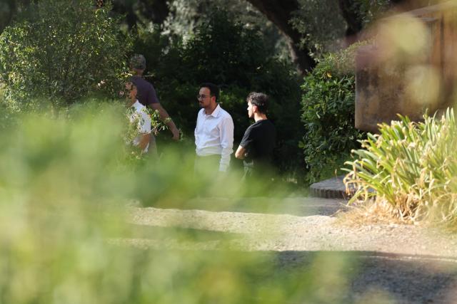 Rassemblement National (RN) Mayor of Cagnes-sur-Mer Bryan Masson walks in the garden of the Musee Renoir after four paintings, valued at nine million euros, were stolen from the museum in an early-morning break-in, with two suspects still at large, in Cagnes-sur-Mer on September 8, 2026. (Photo by Valery HACHE / AFP)