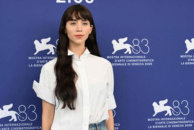 US actress and model Caylee Cowan attends the photocall of "Company" presented in competition at the 83rd International Venice Film Festival, at Venice Lido on September 8, 2026. (Photo by Tiziana FABI / AFP)