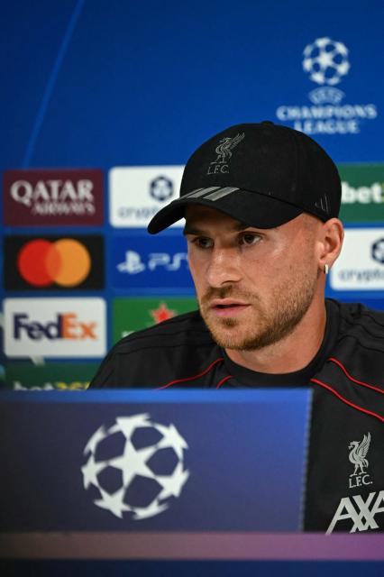 Liverpool's Argentinian midfielder #10 Alexis Mac Allister attends a press conference at Anfield stadium in Liverpool, north-west England on September 8, 2026, on the eve of their UEFA Champions League, first round football match against Atletico Madrid. (Photo by Paul ELLIS / AFP)