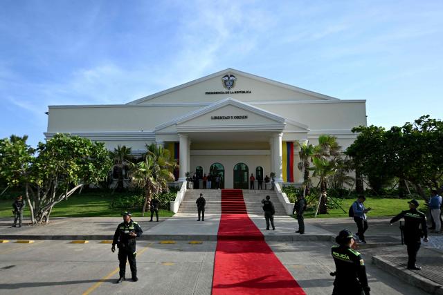 General view of the Colombia's Presidency headquarters inside Army's Paraiso batallion during the meeting of US Secretary of State Marco Rubio and Colombia's President Abelardo de la Espriella in Barranquilla, Colombia on September 8, 2026. (Photo by Luis ACOSTA / AFP)