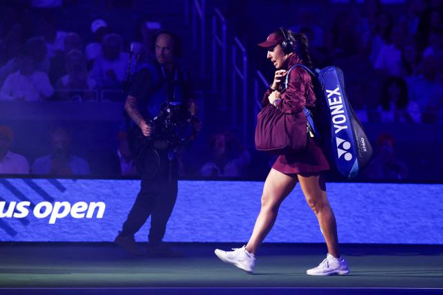 USA's Jessica Pegula arrives for the women's singles quarter-final tennis match against USA's Emma Navarro on day ten of the US Open tennis tournament at the USTA Billie Jean King National Tennis Center in New York City on September 8, 2026. (Photo by CHARLY TRIBALLEAU / AFP)
