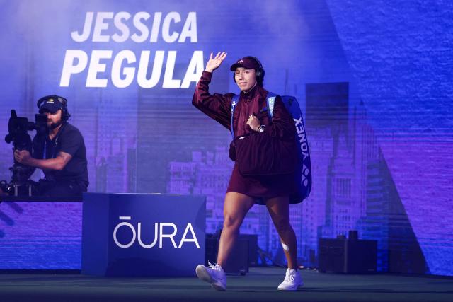 USA's Jessica Pegula arrives for the women's singles quarter-final tennis match against USA's Emma Navarro on day ten of the US Open tennis tournament at the USTA Billie Jean King National Tennis Center in New York City on September 8, 2026. (Photo by CHARLY TRIBALLEAU / AFP)