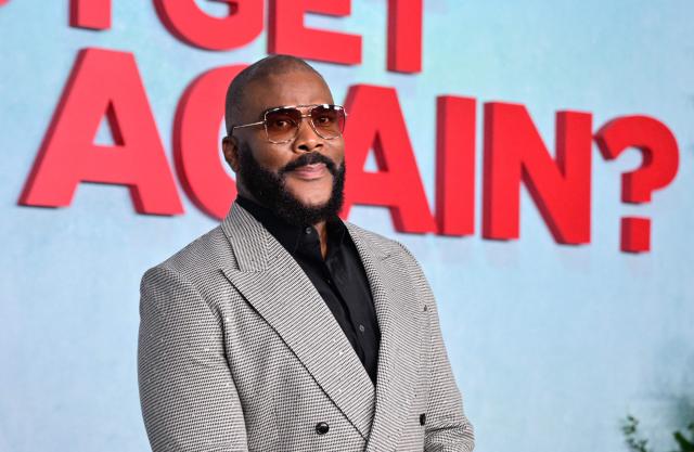 US filmmaker and actor Tyler Perry attends the premiere of Netflix's "Why Did I Get Married Again?" at the Harmony Gold Theatre in Los Angeles on September 8, 2026. (Photo by Frederic J. BROWN / AFP)