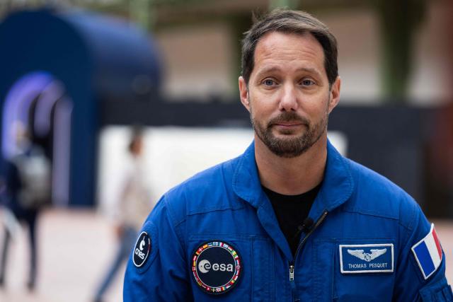 French astronaut Thomas Pesquet poses at the Grand Palais in Paris, ahead of the opening of a two-day summit bringing together nearly 120 delegations to discuss global space governance, on September 9, 2026. (Photo by Simon WOHLFAHRT / AFP)