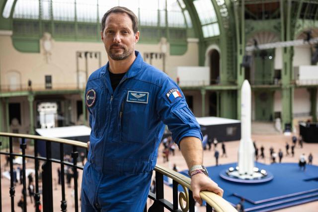 French astronaut Thomas Pesquet poses at the Grand Palais in Paris, ahead of the opening of a two-day summit bringing together nearly 120 delegations to discuss global space governance, on September 9, 2026. (Photo by Simon WOHLFAHRT / AFP)