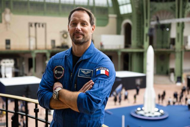 French astronaut Thomas Pesquet poses at the Grand Palais in Paris, ahead of the opening of a two-day summit bringing together nearly 120 delegations to discuss global space governance, on September 9, 2026. (Photo by Simon WOHLFAHRT / AFP)
