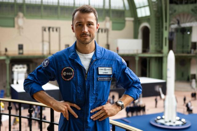 French astronaut Thomas Pesquet poses at the Grand Palais in Paris, ahead of the opening of a two-day summit bringing together nearly 120 delegations to discuss global space governance, on September 9, 2026. (Photo by Simon WOHLFAHRT / AFP)