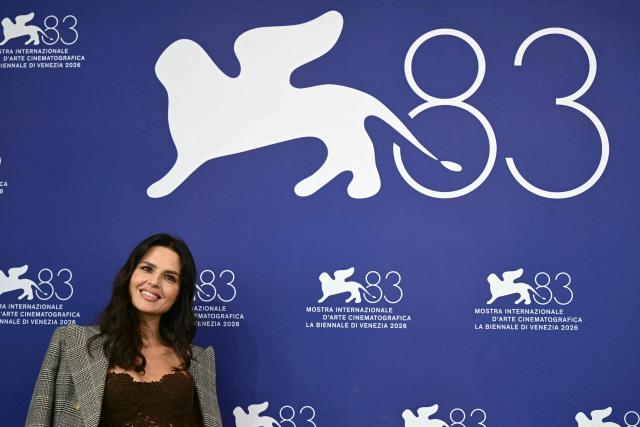 Italian actress Ivana Lotito attends the photocall of "Il fuoco che ti porti dentro" (The Fire within you) presented in competition at the 83rd International Venice Film Festival, at Venice Lido on September 9, 2026. (Photo by Stefano Rellandini / AFP)