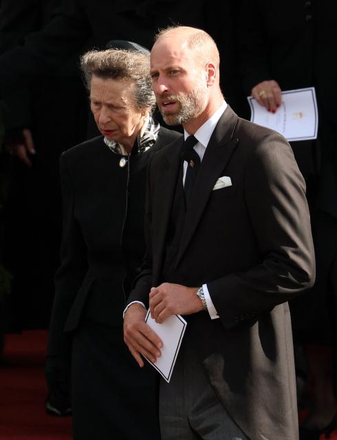 Britain's Princess Anne, Princess Royal and Britain's Prince William, Prince of Wales leave after the funeral service for late King Harald V of Norway before the casket is moved in a procession from Oslo Cathedral to Akershus Castle in Oslo, Norway, on September 9, 2026. (Photo by Odd ANDERSEN / AFP)