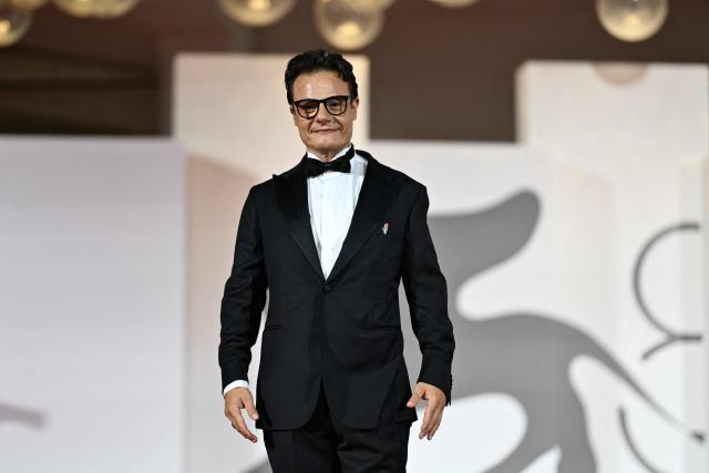 Italian actor Lino Musella attends the red carpet event for the screening of "Il fuoco che ti porti dentro" (The Fire within you) presented in competition at the 83rd International Venice Film Festival, at Venice Lido on September 9, 2026. (Photo by Tiziana FABI / AFP)