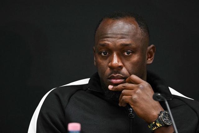 Former Jamaican sprinter Usain Bolt attends a press conference ahead of the World Athletics Ultimate Championship at the Gyula Zsivotzky National Athletics Centre in Budapest on September 10, 2026. (Photo by Attila KISBENEDEK / AFP)