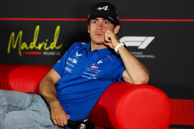 Alpine's Argentine driver Franco Colapinto attends a press conference at the Madring circuit on September 10, 2026 in Madrid, ahead of the Spanish Formula One Grand Prix. The Madring, a semi-urban track featuring 22 corners over a distance of 5.4 kilometres, will host it's inaugural Spanish Grand Prix on September 13, 2026. (Photo by Pierre-Philippe MARCOU / AFP)
