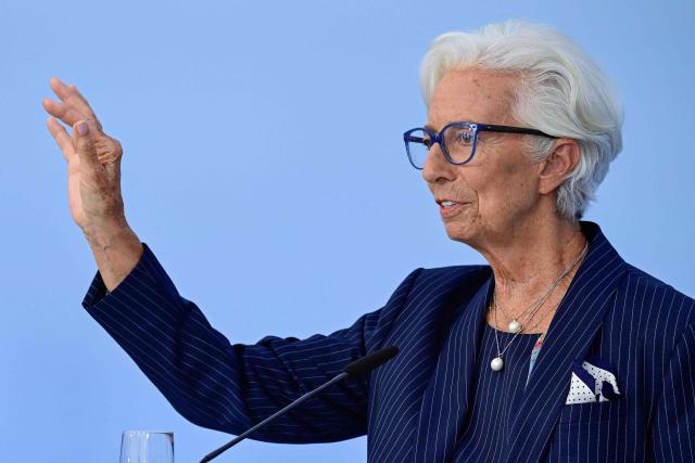 European Central Bank (ECB) President Christine Lagarde addresses a press conference after a meeting of the Governing Council of the European Central Bank (ECB) in Berlin on September 10, 2026. The European Central Bank on September 10, 2026 lifted its growth projections for this year and next as the eurozone economy withstands the Iran war energy shock better than feared. (Photo by John MACDOUGALL / AFP) / ALTERNATIVE CROP