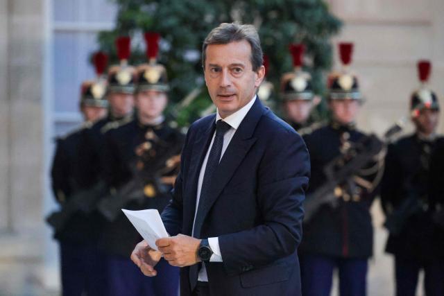 CEO of Airbus Guillaume Faury arrives for a state dinner at The Elysee Presidential Palace in Paris on September 10, 2026. (Photo by Ludovic MARIN / AFP)