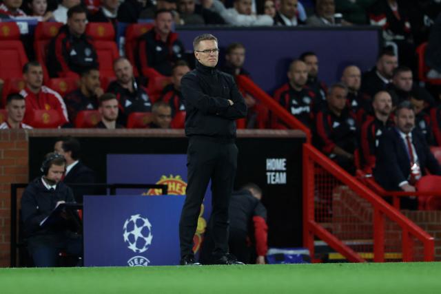 Sabah's Lithuanian Manager Valdas Dambrauskas during the UEFA Champions League football match between Manchester United and Sabah FK at Old Trafford in Manchester, north west England, on September 10, 2026. (Photo by Darren Staples / AFP)