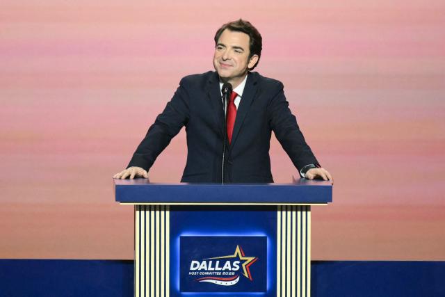 Pastor Lucas Miles, Vice President of Turning Point USA Faith, speaks during the second day of the Republican National Committee midterm convention at the American Airlines Center in Dallas, Texas on September 10, 2026. US Republicans are betting that putting President Donald Trump at the center of their campaign can rescue a party facing grim election forecasts, despite the president's negative approval ratings. A day earlier, on the first day of the midterm convention, he promised $5,000 to every American adult if Republicans retain control of Congress in November. (Photo by Patrick T. Fallon / AFP)