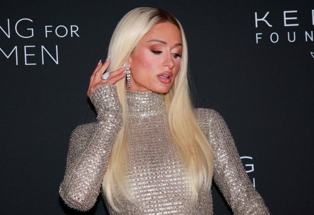 US media personality Paris Hilton attends the Kering Foundation's 5th annual Caring for Women Dinner at The Pool in New York City on September 10, 2026. (Photo by Leonardo MUNOZ / AFP)