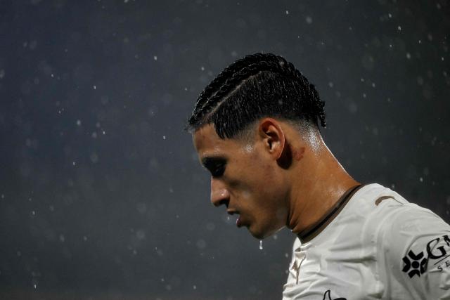 Pumas' midfielder #21 Uriel Antuna reacts during the Liga MX Apertura tournament football match between Pumas and Leon at the University Olympic Stadium in Mexico City on September 10, 2026. (Photo by CARL DE SOUZA / AFP)