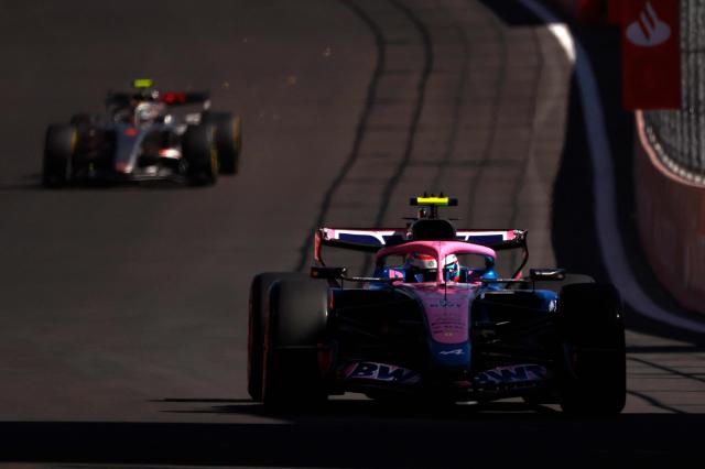 Team Alpine-Mercedes' Franco Colapinto drives during the third practice session at the Madring circuit on September 12, 2026 in Madrid ahead of the Spanish Formula One Grand Prix. (Photo by Oscar DEL POZO / AFP)