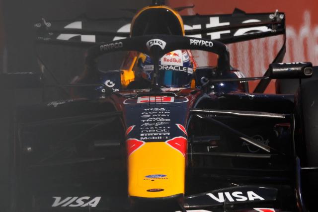Team Red Bull's Max Verstappen drives during the third practice session at the Madring circuit on September 12, 2026 in Madrid ahead of the Spanish Formula One Grand Prix. (Photo by Oscar DEL POZO / AFP)