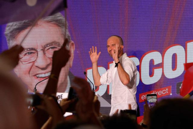 Coordinator of French left-wing party La France Insoumise (LFI) Manuel Bompard arrives for a party leader speech during the annual "Fete de l'Humanite" festival organised by French left wing newspaper L'Humanite, in Le Plessis-Pate, south of Paris, on September 12, 2026. (Photo by GEOFFROY VAN DER HASSELT / AFP)