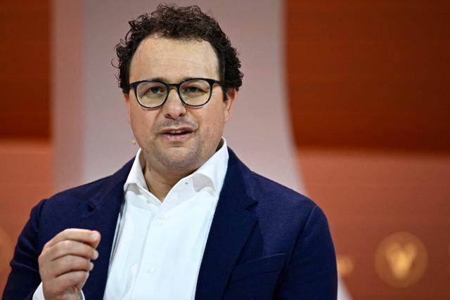 (FILES) Dario Amodei, co-founder and CEO of Anthropic, an artificial intelligence safety and research company, takes part in a debate at the Vivatech technology start-ups and innovation fair, at the Porte de Versailles exhibition center in Paris, on May 22, 2024. Anthropic CEO Dario Amodei on September 12, 2026, called on artificial intelligence (AI) firms to slow down the development of the powerful technology, amid mounting worries over the risks of "superintelligent" computer systems. His comments came a few days after AI researcher Jacob Coxon, who left OpenAI to join Anthropic, decided to leave the industry, accusing both US companies of "gambling with our lives" in the race to develop models capable of self-improvement. (Photo by JULIEN DE ROSA / AFP)