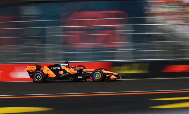 McLaren's Australian driver Oscar Piastri competes in the qualifying session at the Madring circuit on September 12, 2026 in Madrid, ahead of the Spanish Formula One Grand Prix. (Photo by Pierre-Philippe MARCOU / AFP)