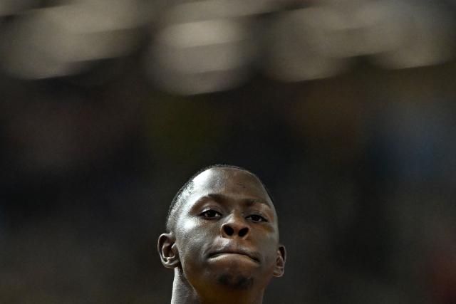 Jamaica's Oblique Seville competes in the men's 100m semi-final during the World Athletics Ultimate Championship at the Gyula Zsivotzky National Athletics Centre, in Budapest on September 12, 2026. (Photo by Jewel SAMAD / AFP)