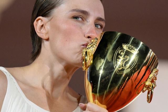Danish actress Mathilde Arcel, winner of the Coppa Volpi for Best Actress for her part in "Woman Unknown" (Kvinde Ukendt) attends a photocall on the red carpet following the closing ceremony of the 83rd Venice Film Festival at Venice Lido on September 12, 2026 (Photo by Tiziana FABI / AFP)