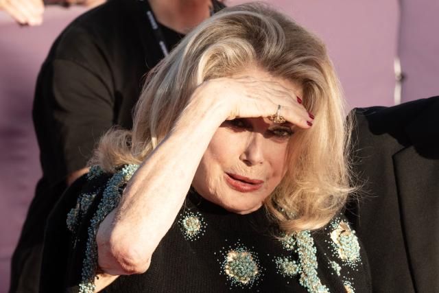 French actress Catherine Deneuve poses on the red carpet during the 52nd edition of the Deauville American film festival, in Deauville, northwestern France on September 12, 2026. (Photo by Alain JOCARD / AFP)