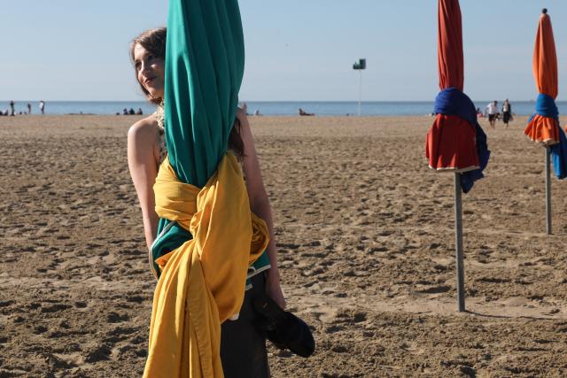 French actress and Director Fanny Sidney poses during a photo call on the sidelines of the 52nd edition of the Deauville american film festival in Deauville on September 12, 2026. (Photo by Alain JOCARD / AFP)