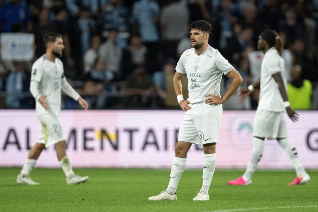 Angers's French midfielder #06 Louis Mouton (C) reacts at the end of the French L1 football match between Le Havre AC and SCO Angers at the Stade Oceane in Le Havre, northwestern France, on September 12, 2026. Angers's French midfielder #06 Louis Mouton reacts at the end of the French L1 football match between Le Havre AC and SCO Angers at the Stade Oceane in Le Havre, northwestern France, on September 12, 2026. (Photo by Guillaume SALIGOT / AFP)