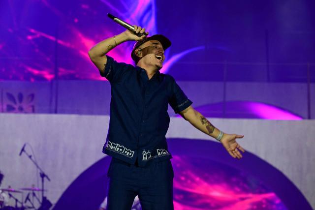 Brazilian singer Joao Gomes performs during the Rock in Rio music festival at Rio 2016 Olimpyc Park in Rio de Janeiro, Brazil September 12, 2026. (Photo by Pablo PORCIUNCULA / AFP)