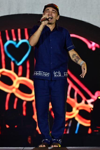 Brazilian singer Joao Gomes performs during the Rock in Rio music festival at Rio 2016 Olimpyc Park in Rio de Janeiro, Brazil September 12, 2026. (Photo by Pablo PORCIUNCULA / AFP)