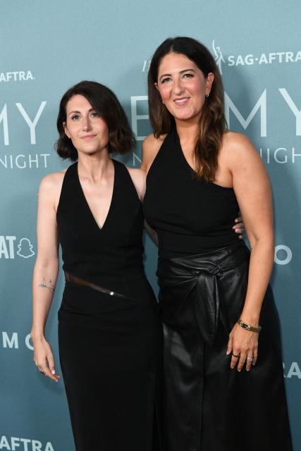 US writer and comedian Jen Statsky (L) and US actress and comedian D'Arcy Carden attend The Hollywood Reporter and SAG AFTRA Emmy nominees party at Chateau Marmont in Los Angeles on September 12, 2026. (Photo by Unique Nicole / AFP)