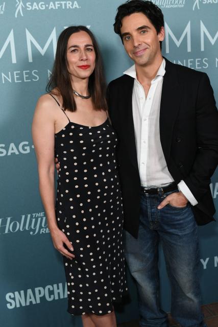 US writer and director Lucia Aniello (L) and US actor Paul W. Downs attend The Hollywood Reporter and SAG AFTRA Emmy nominees party at Chateau Marmont in Los Angeles on September 12, 2026. (Photo by Unique Nicole / AFP)