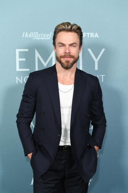 US dancer and choreographer Derek Hough attends The Hollywood Reporter and SAG AFTRA Emmy nominees party at Chateau Marmont in Los Angeles on September 12, 2026. (Photo by Unique Nicole / AFP)
