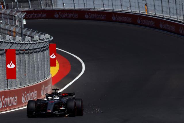 Audi's German driver Nico Hulkenberg competes in the Spanish Formula One Grand Prix at the Madring circuit on September 13, 2026 in Madrid. (Photo by Oscar DEL POZO / AFP)