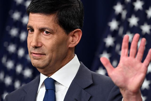 (FILES) Chair of the Federal Reserve Kevin Warsh speaks during a news conference at the William McChesney Martin Jr. Federal Reserve Board Building in Washington, DC, on July 29, 2026. The US Federal Reserve goes into a key rate-setting meeting this week, with the Federal Open Market Committee (FOMC) meeting scheduled for September 1516, 2026. Markets are expecting policymakers to pull the trigger on a rate hike to tackle persistently high inflation -- and analysts say central bank chief Kevin Warsh's credibility is on the line. The world's largest economy has been dealing with years of higher-than-target inflation, and prices have surged in the wake of US President Donald Trump's war on Iran, his signature tariff policies and the ongoing AI boom. (Photo by Brendan SMIALOWSKI / AFP)
