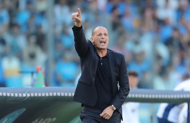 Napoli's Italian Head coach Massimiliano Allegri gestures during the Italian Serie A football match SSC Napoli vs Bologna FC 1909 at the Diego Armando Maradona Stadium on September 13, 2026. (Photo by CARLO HERMANN / AFP)
