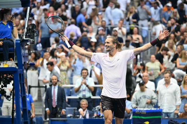 Germany's Alexander Zverev celebrates defeating USA's Ben Shelton in the men's singles final tennis match on day fifteen of the US Open tennis tournament at the USTA Billie Jean King National Tennis Center in New York on September 13, 2026. (Photo by ANGELA WEISS / AFP)