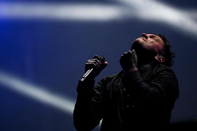 Singer Tyler Joseph from the band Twenty One Pilots performs during the last night of Rock in Rio music festival at the Rio 2016 Olympic Park in Rio de Janeiro, Brazil on September 14, 2026. (Photo by MAURO PIMENTEL / AFP)